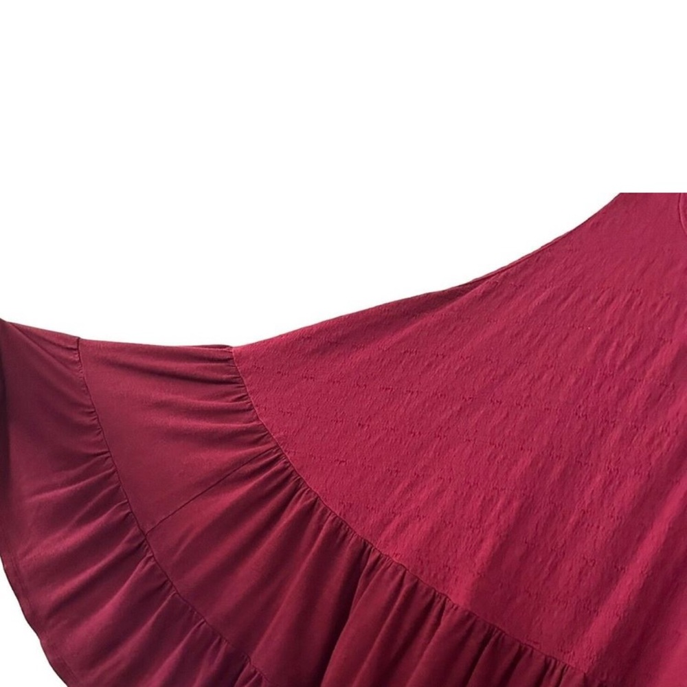 Free People Right On Time Burgundy/ Wine Oversized Tunic Top Size Small - Picture 11 of 13